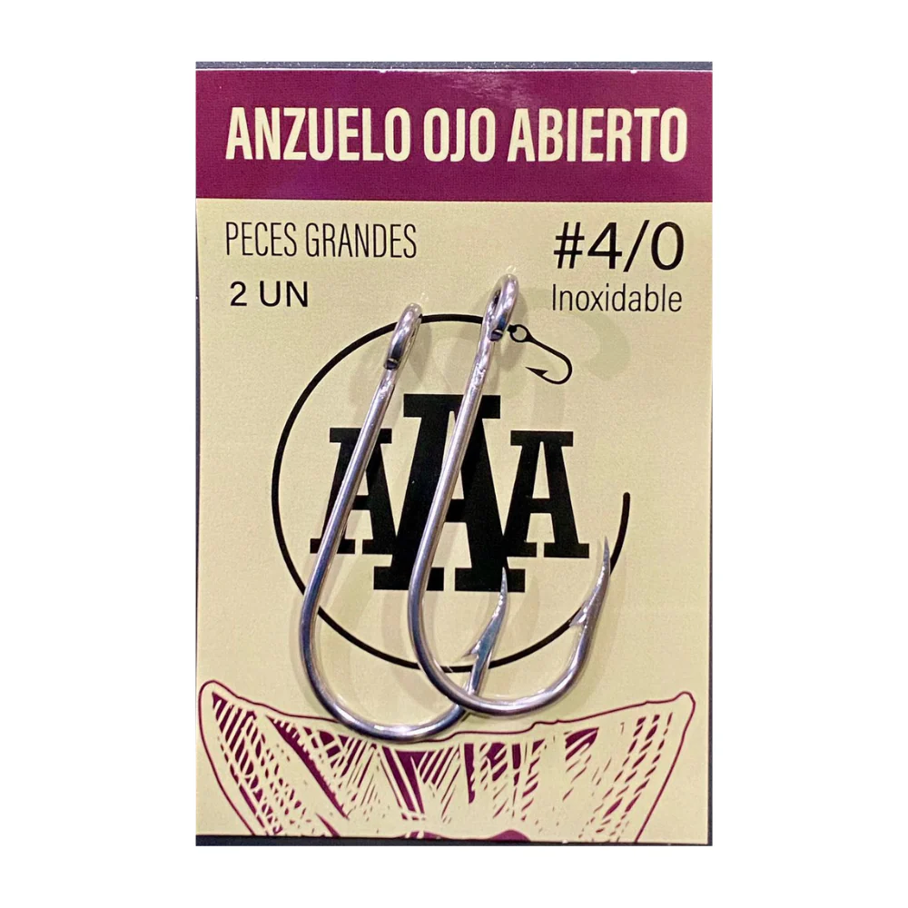 Anzuelo AAA Ojo Abierto Inoxidable 4/0