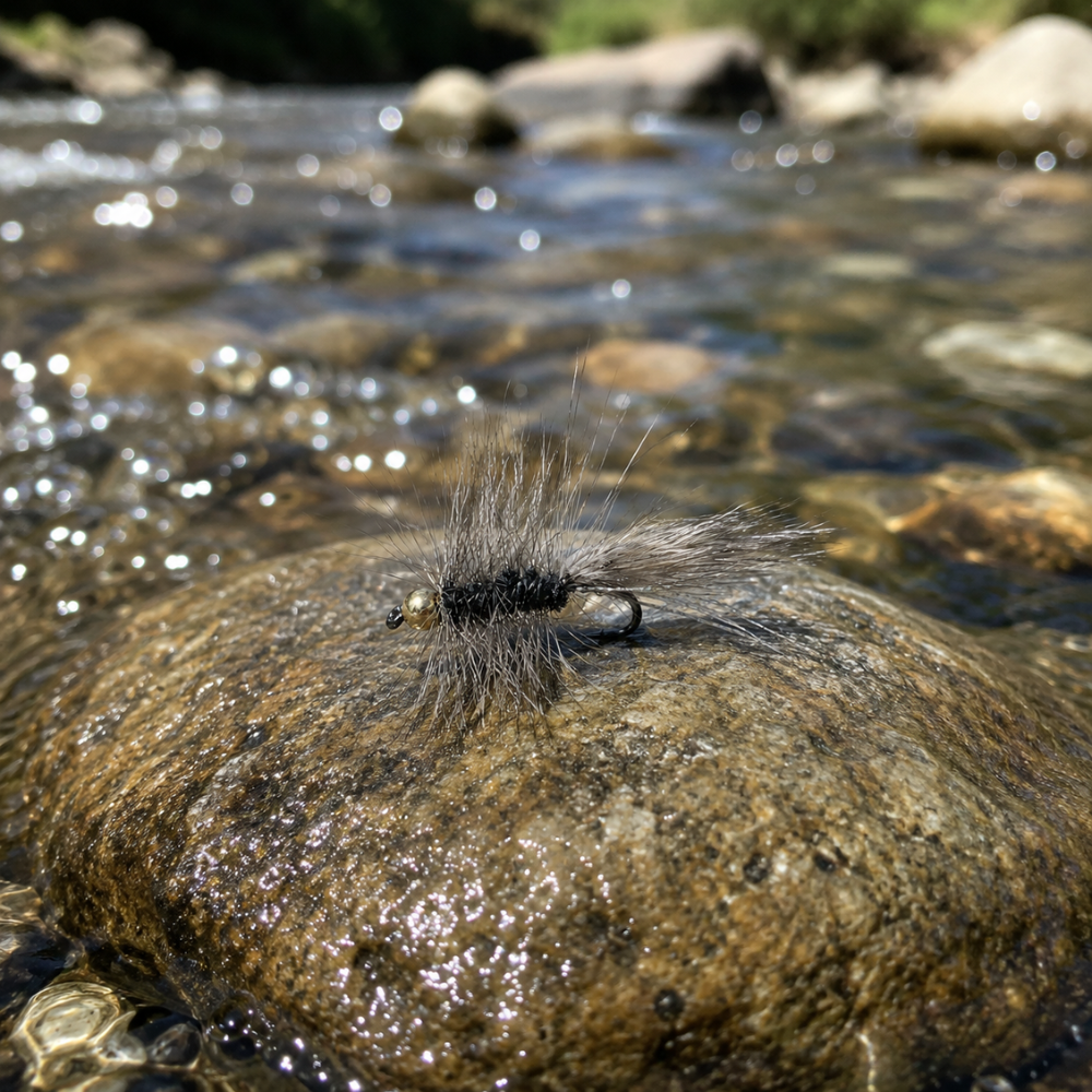 BH Woolly Bugger Grizzly – Streamer Lastrado en Anzuelo Kona TS4 N°4