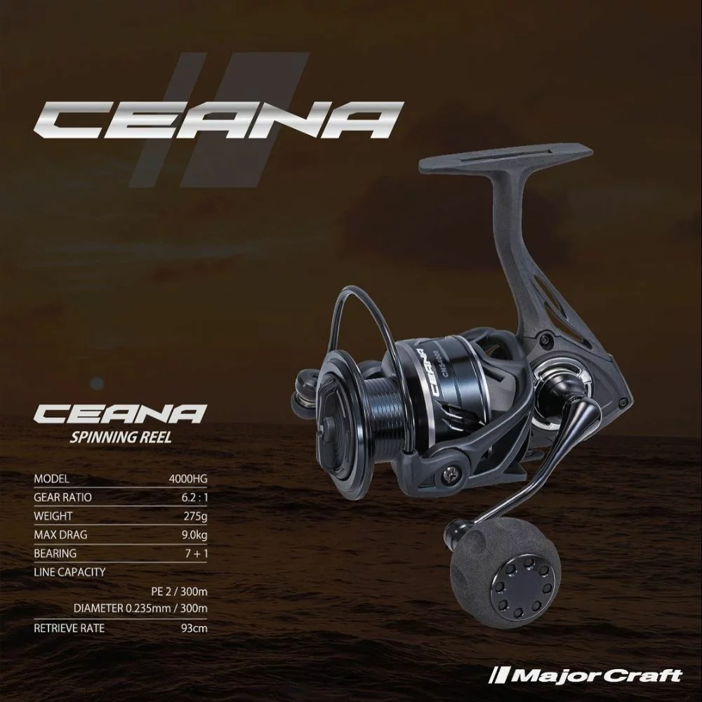 Carrete Major Craft Ceana 4000 – Potencia, Rapidez y Control para Spinning