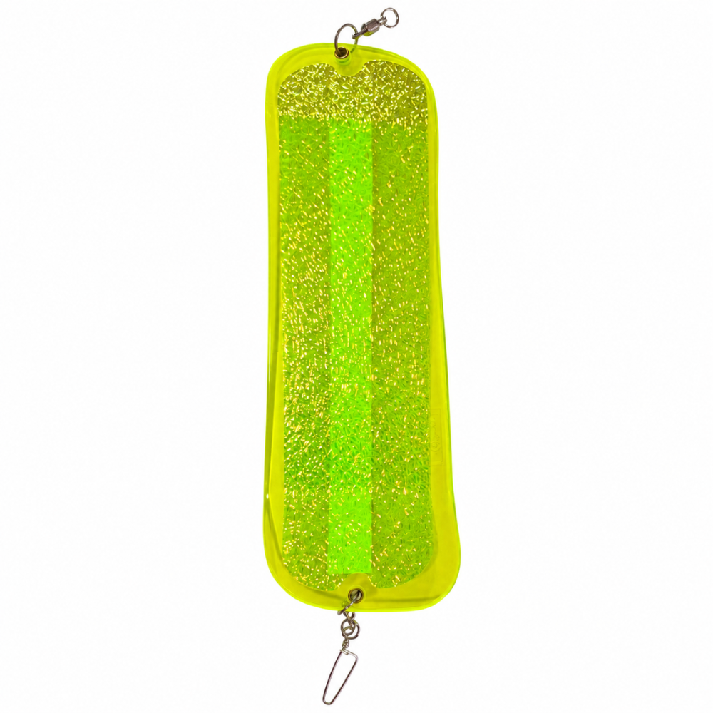 Flasher Dodger Big Shooter Green Jellyfish / Green Onion Glow – Máxima Atracción para Trolling de Salmón