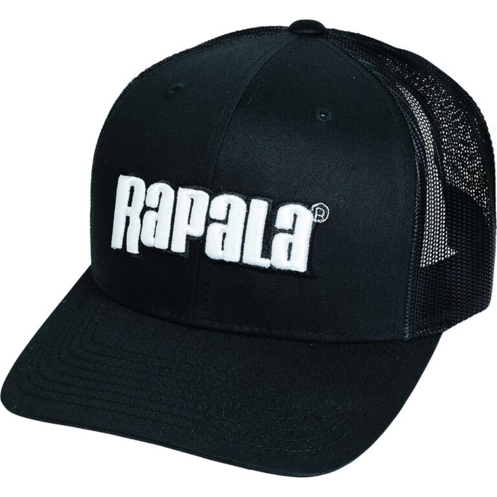 Gorro Rapala Classic Mesh Negro – Estilo Trucker para Pesca