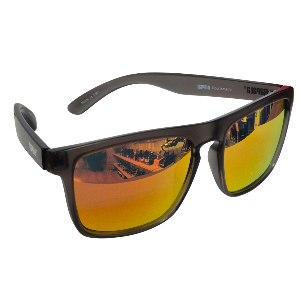 Gafas Rapala dorado matte black cristal red mirror
