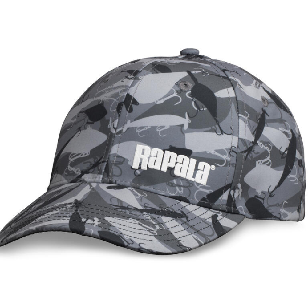 Gorra Camuflaje Señuelo Rapala – Diseño Pesquero Gris