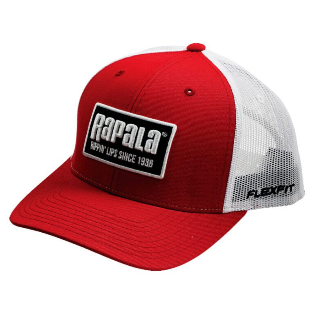 Gorra Rapala Patch Trucker Roja – Estilo clásico y ventilación total