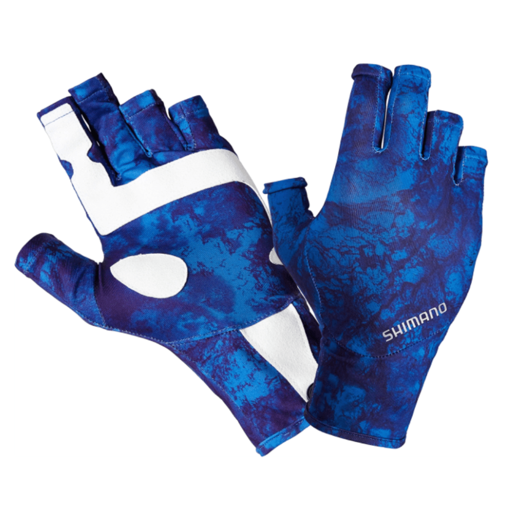 Guante Shimano Azul UPF – Protección solar y comodidad en cada lance