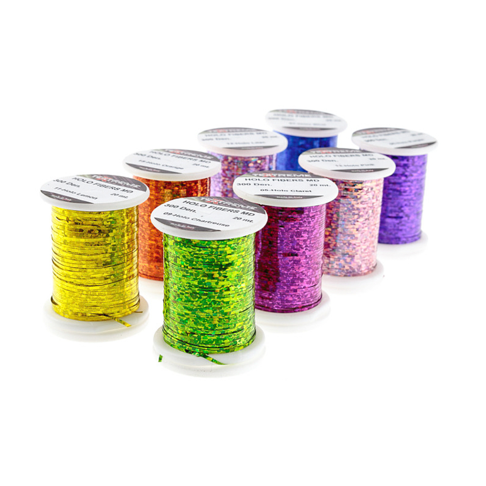 Holographic Fibers Textreme – Brillo intenso y atracción para tus moscas