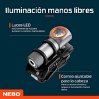 Linterna Frontal Recargable NEBO Einstein 600+ Lúmenes – Potencia y versatilidad para cualquier desafío