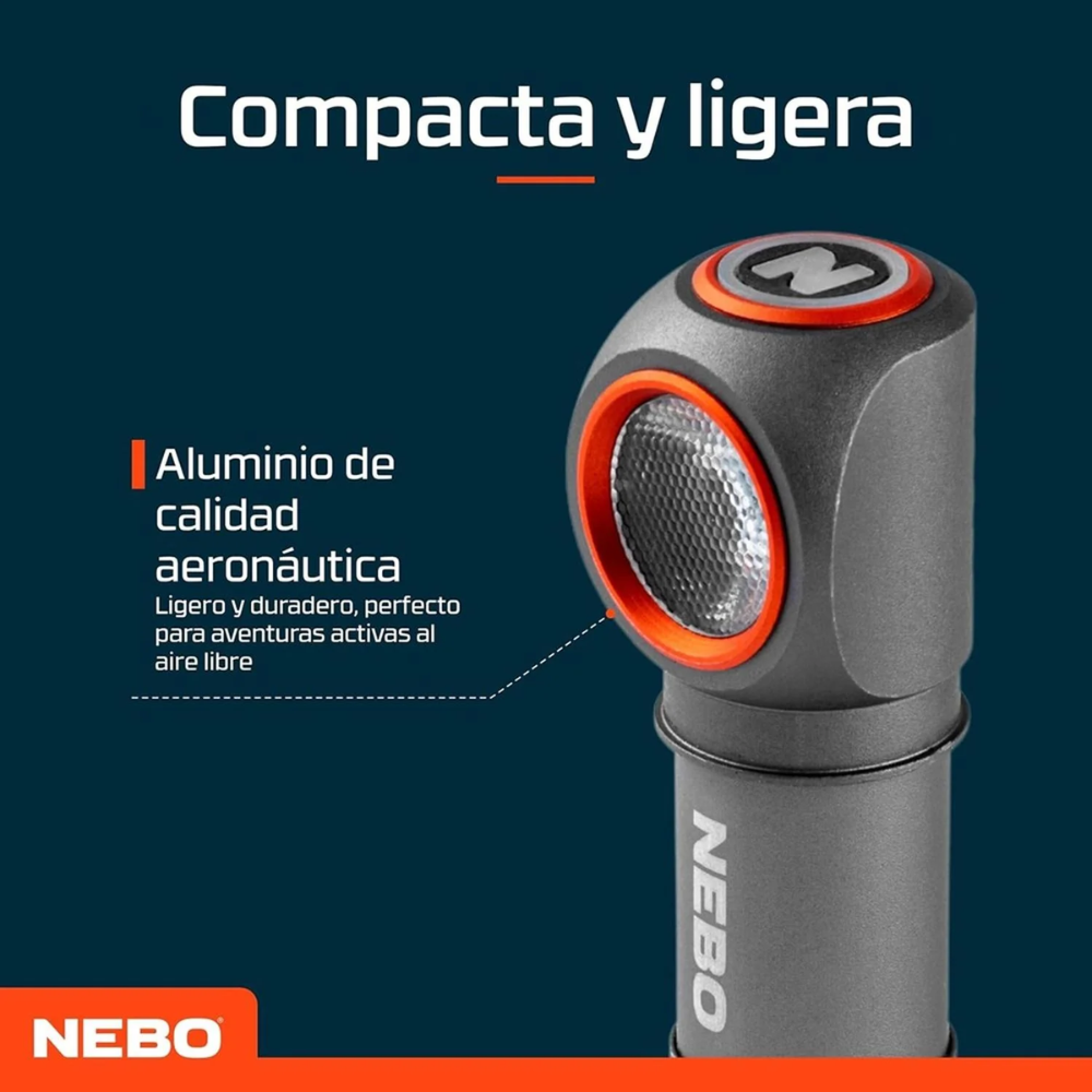 Linterna Frontal Recargable NEBO Einstein 600+ Lúmenes – Potencia y versatilidad para cualquier desafío