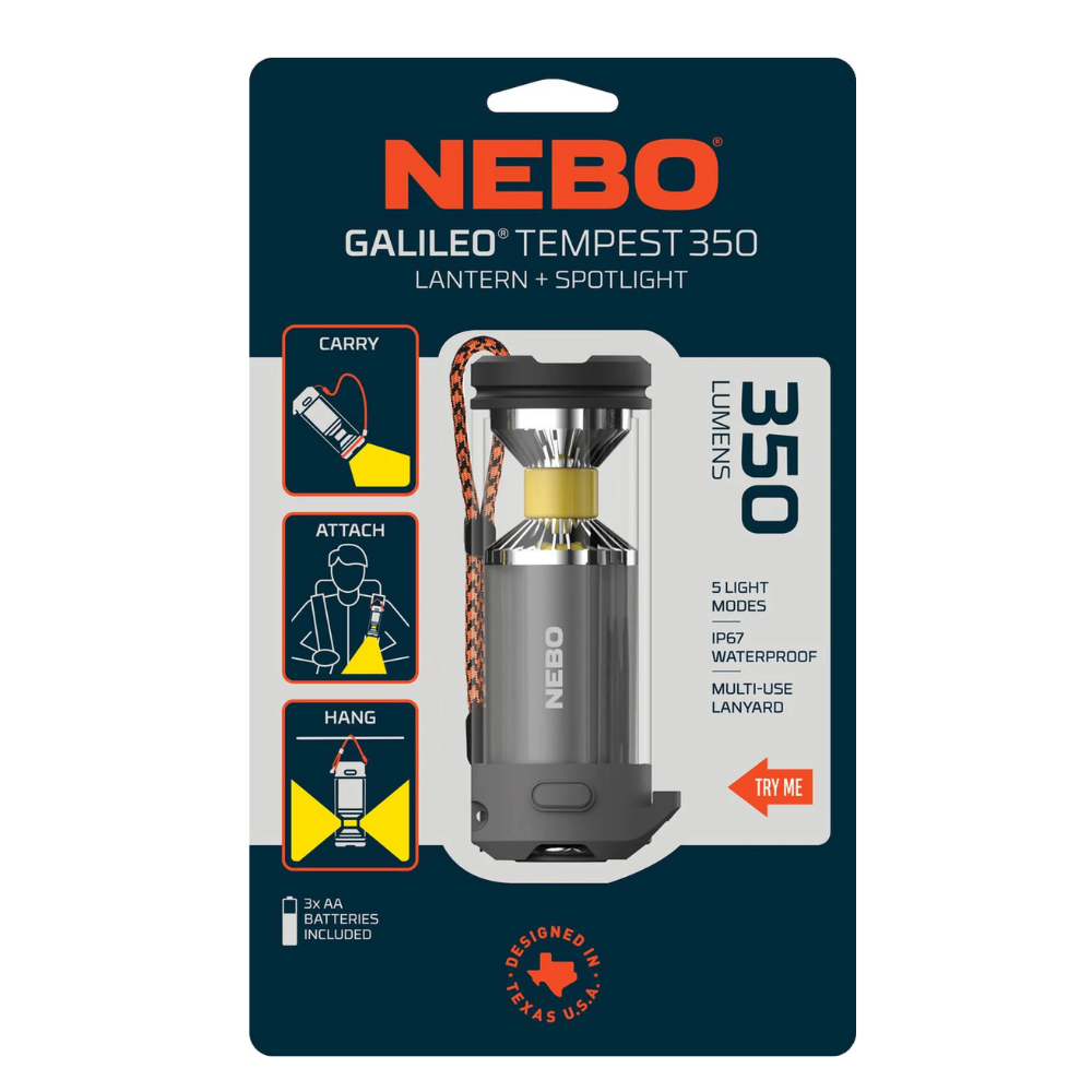 Linterna NEBO Galileo Tempest 350 – Compacta, versátil y lista para cualquier aventura