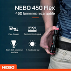 Linterna NEBO Redline Flex 450 Lúmenes – Compacta, potente y versátil