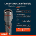 Linterna NEBO Redline Flex 450 Lúmenes – Compacta, potente y versátil