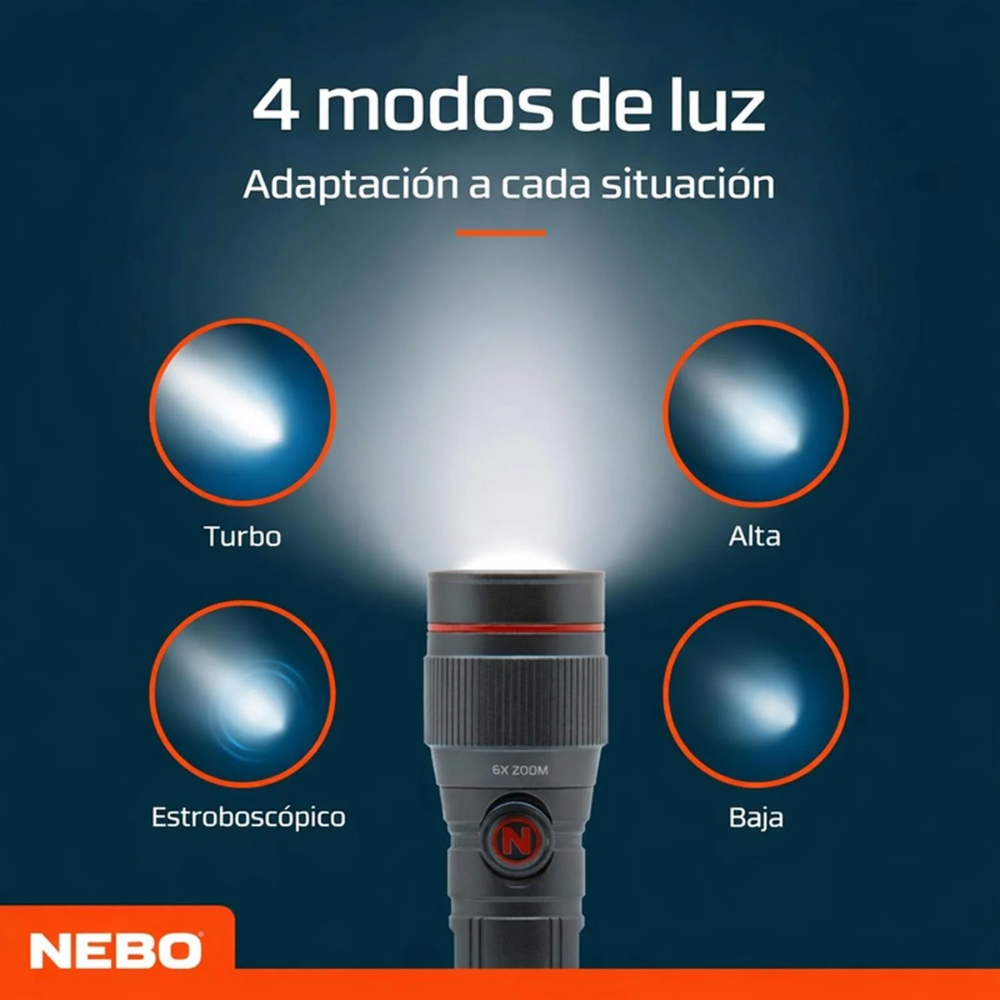 Linterna NEBO Redline Flex 450 Lúmenes – Compacta, potente y versátil