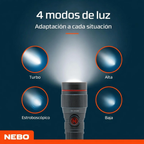 Linterna NEBO Redline Flex 450 Lúmenes – Compacta, potente y versátil