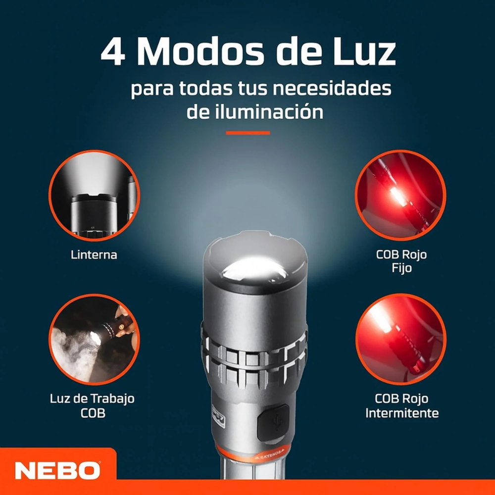 Linterna Nebo Slyde King 2K – Potencia extrema y máxima versatilidad