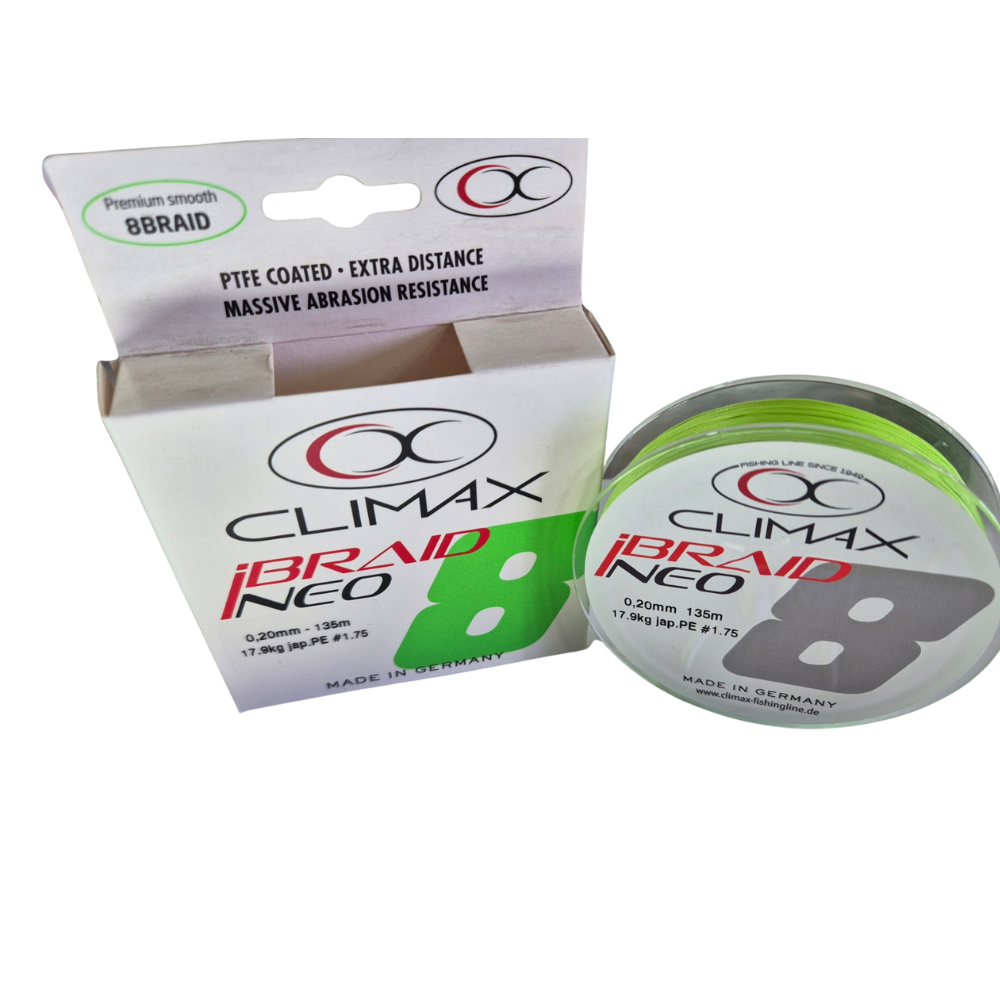 Multifilamento Climax iBraid Neo 8X 135 m Verde Flúor – Trenzado HMPE con PTFE