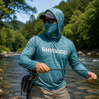 Polera Shimano Hooded Tech Tee Dot Light Green – Protección total y máxima comodidad