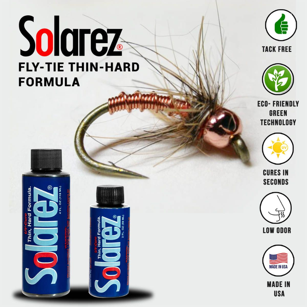 Resina UV Solarez Fly Tie Thin Hard Formula 0.5 Oz – Acabado duro, brillante y profesional