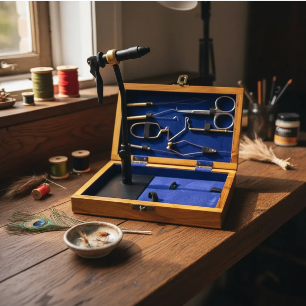 Standard Tool Kit with Pedestal Base Anglerhaus – Kit completo para iniciarse en el atado de moscas