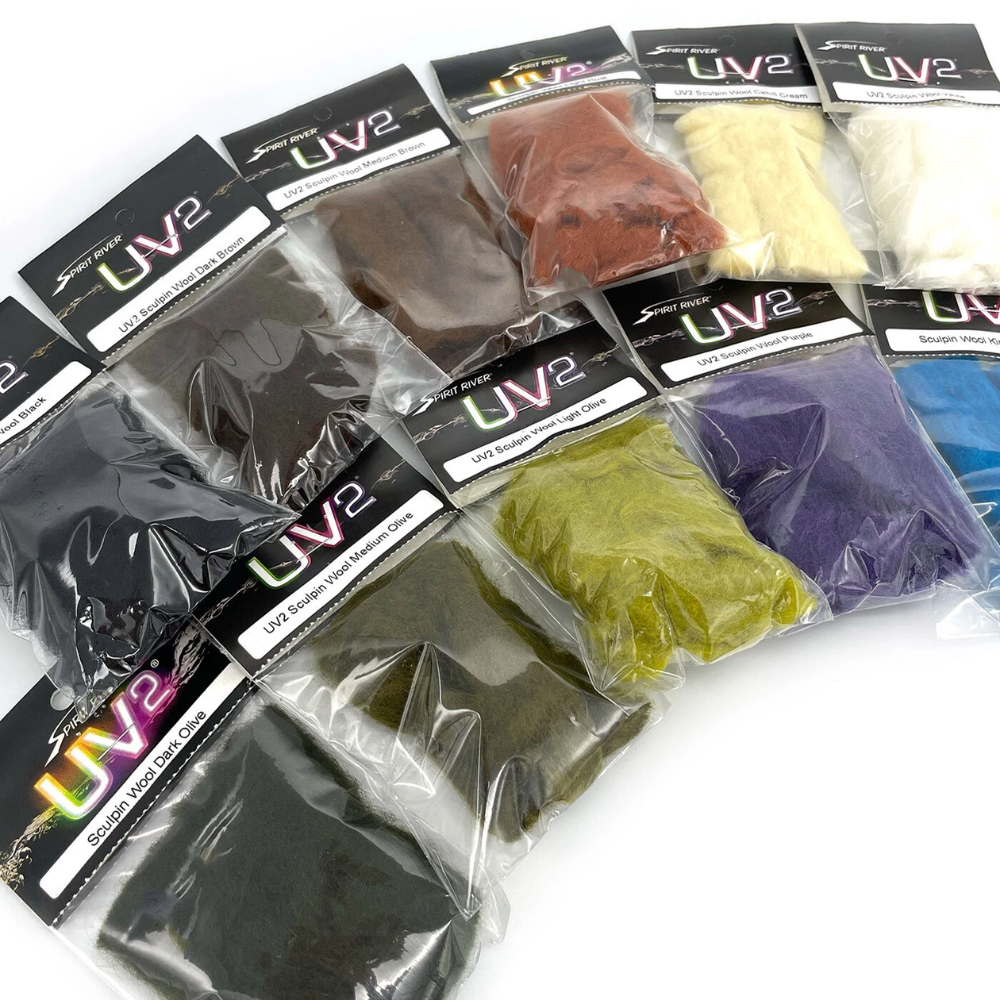 UV2 Sculpin Wool Spirit River – Lana UV premium para streamers y sculpins