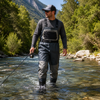 Wader Respirable Pelikan con Bota – 3 Capas Impermeable y Transpirable