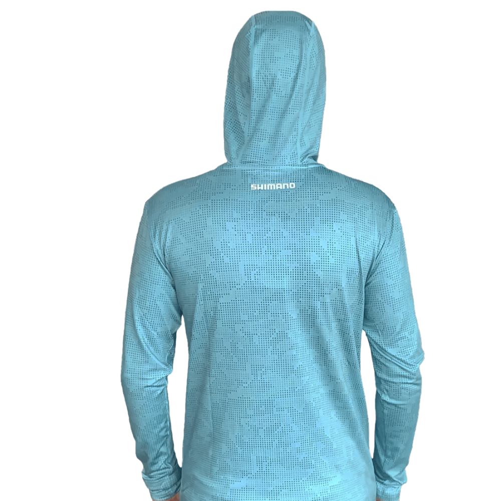 Polera Shimano Hooded Tech Tee Dot Light Green – Protección total y máxima comodidad
