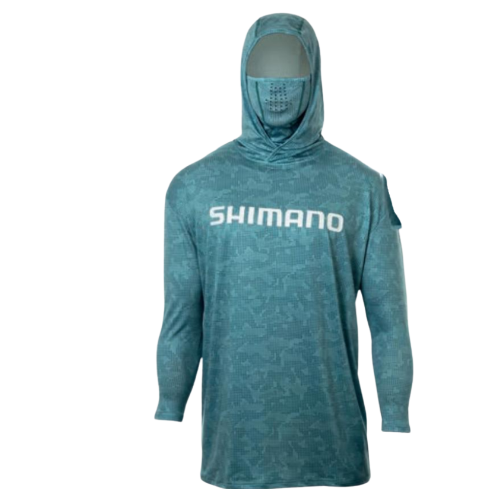 Polera Shimano Hooded Tech Tee Dot Light Green – Protección total y máxima comodidad